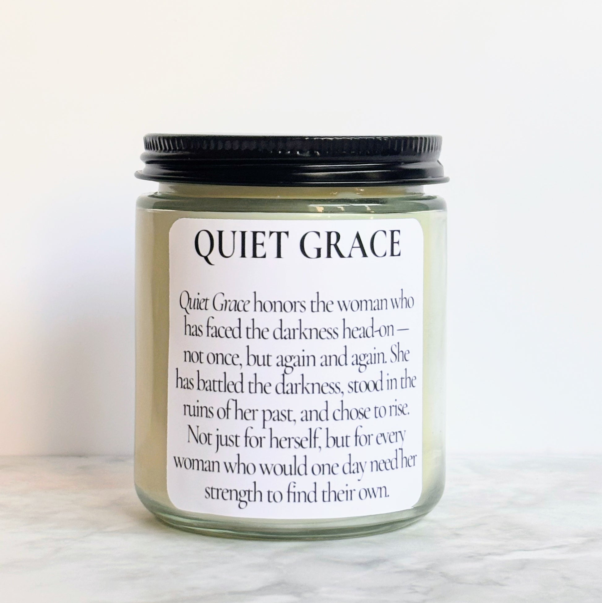 8 oz Quiet Grace Candle-Single Wick