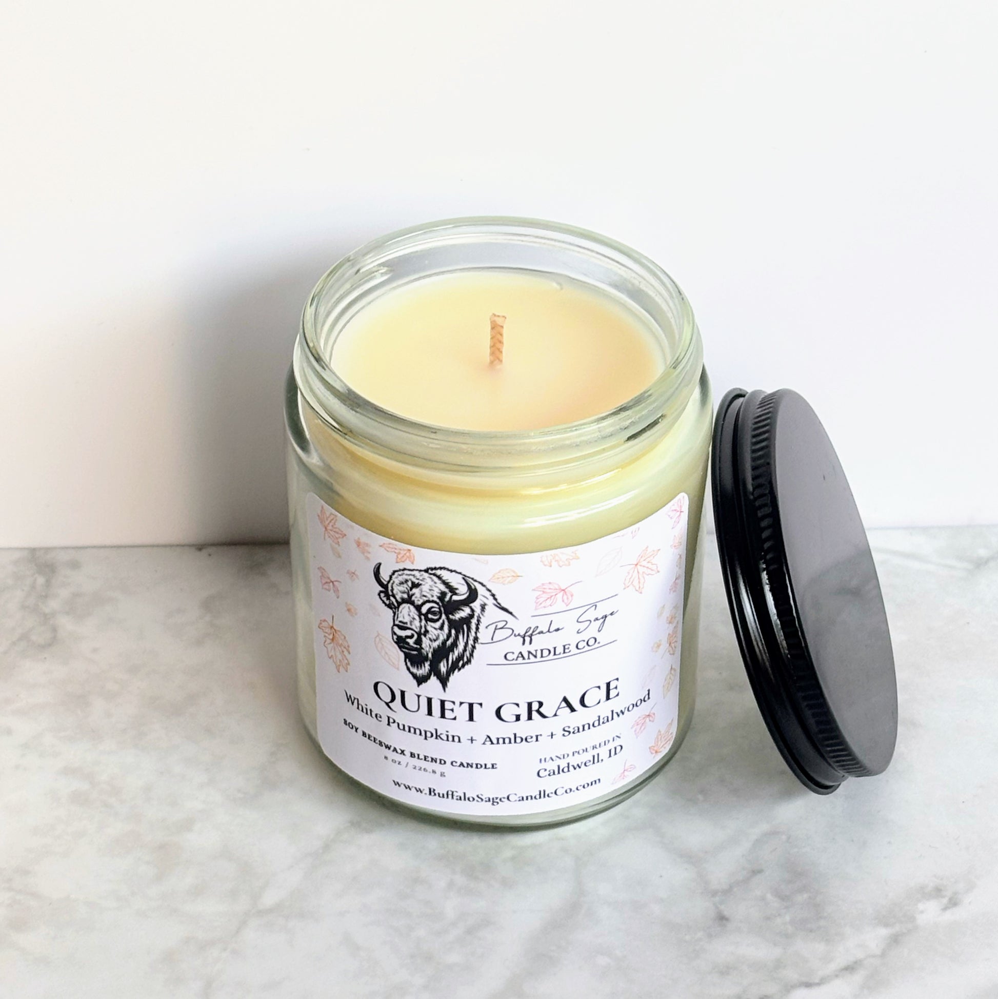 8 oz Quiet Grace Candle-Single Wick